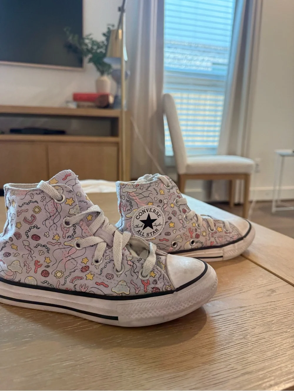 Converse Kids Pink Patterned High Top Sneakers